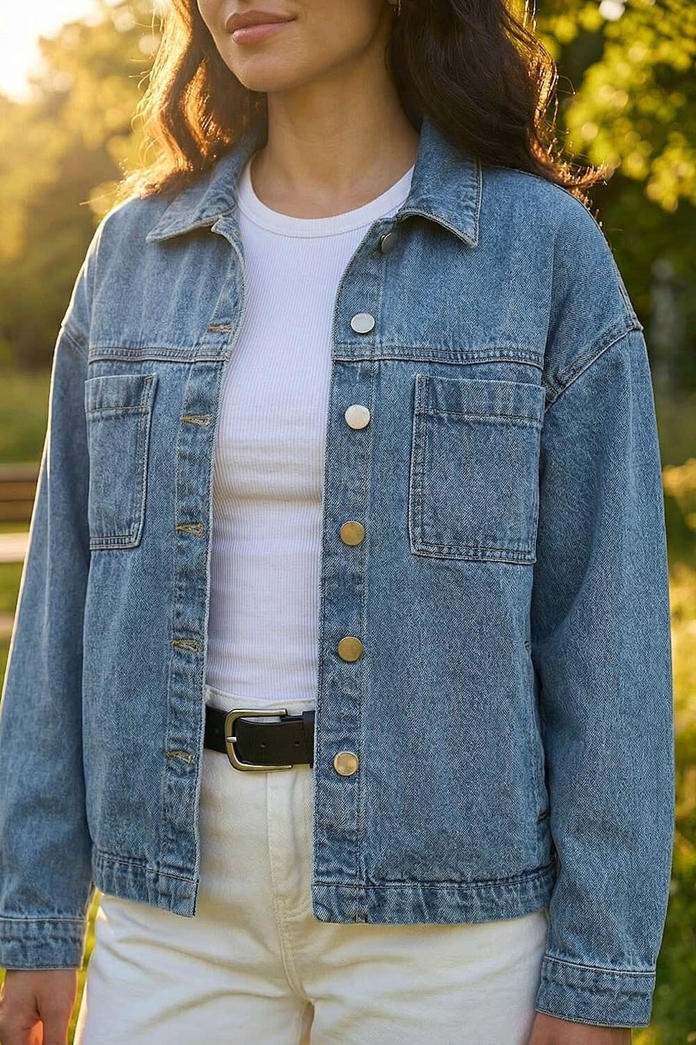 Dusk Dusk Women's Denim Jacket in Blue - 4