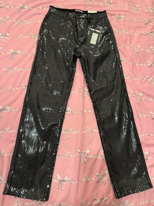 ASOS ASOS only jaci black sequin embellished jeans size small