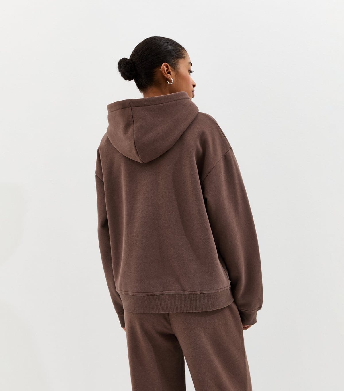 New Look Women's Dark Brown Jersey Pullover Hoodie New Look - 4