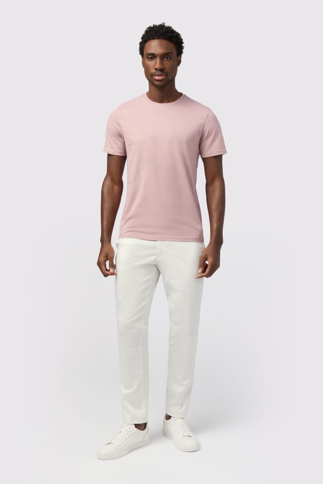 Melka Melka Men's Crew Neck T-Shirt in Mauve - 2