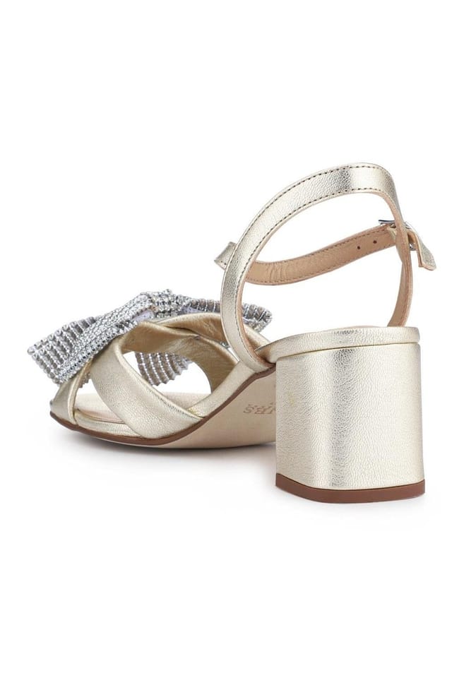 Jones Bootmaker Jones Bootmaker Women's Juliana Smart Buckled Leather Sandals in Gold - 3