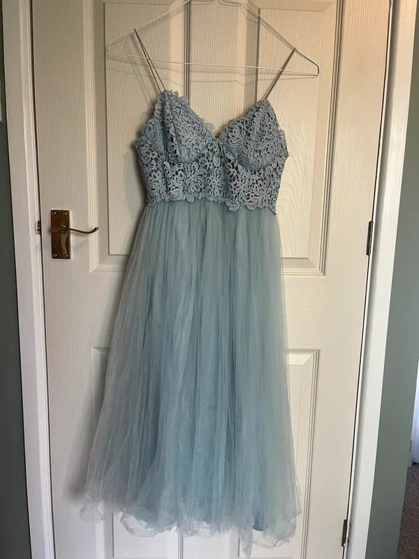ASOS Asos blue lace and tulle occasional dress