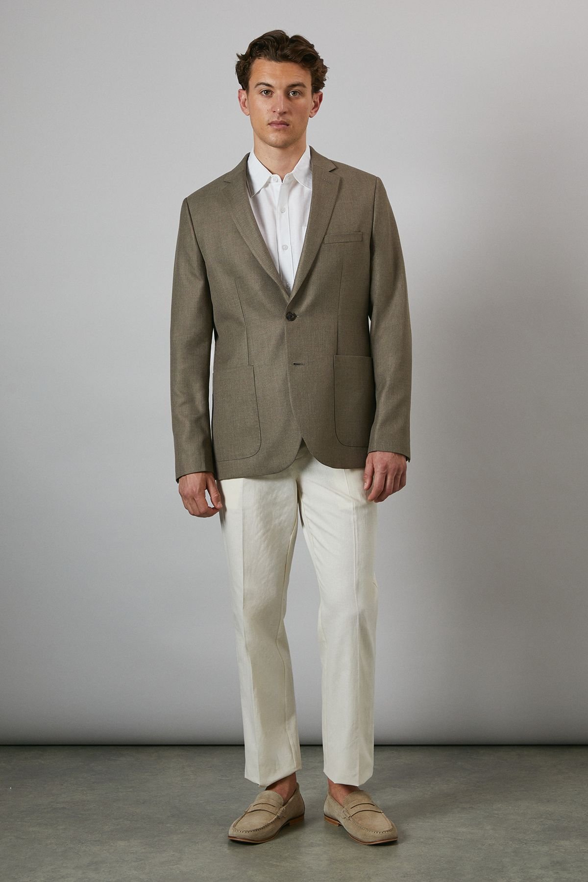 Maine Maine Men's Brown Slim Fit Patch Pocket Blazer - 3