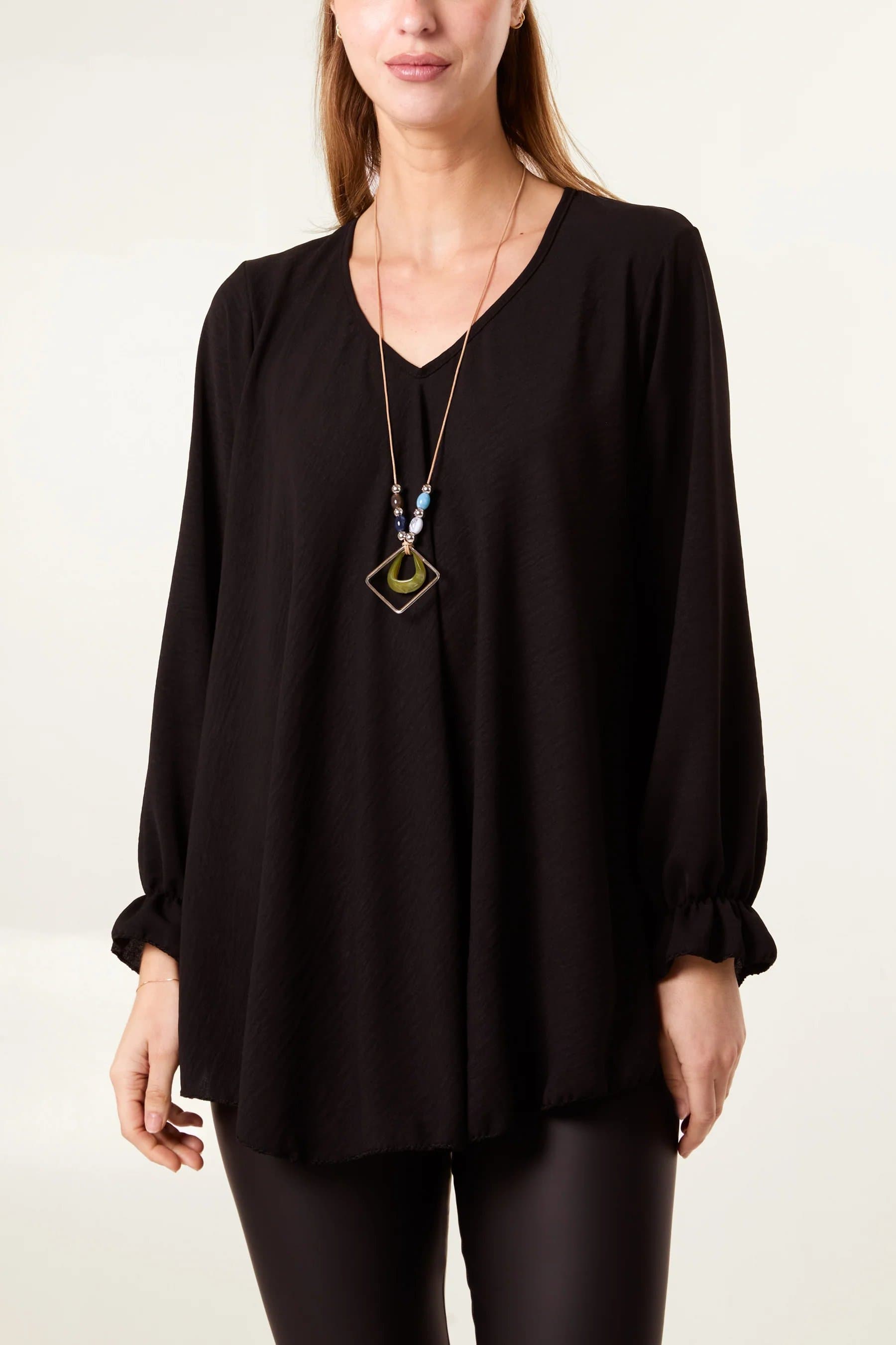 Blue Vanilla V Neck Top