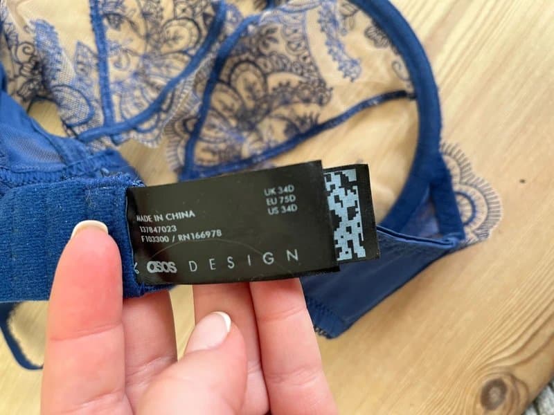 ASOS Design Asos design blue lace bra 34D