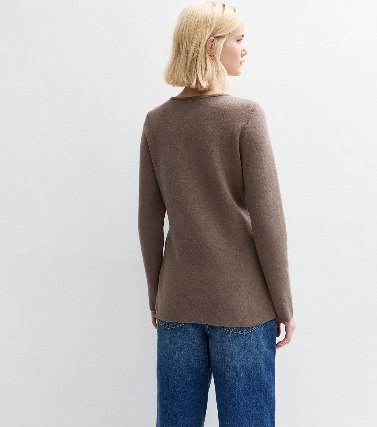 New Look Women's Mid Brown Crew Neck Longline Cardigan New Look - 4