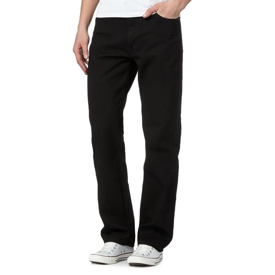 Cotton Works Cotton Works Men's Cotton Comfort Straight Fit Classic Denim Jeans in Black
