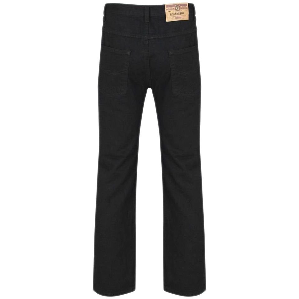 Cotton Works Cotton Works Men's Cotton Comfort Straight Fit Classic Denim Jeans in Black - 3