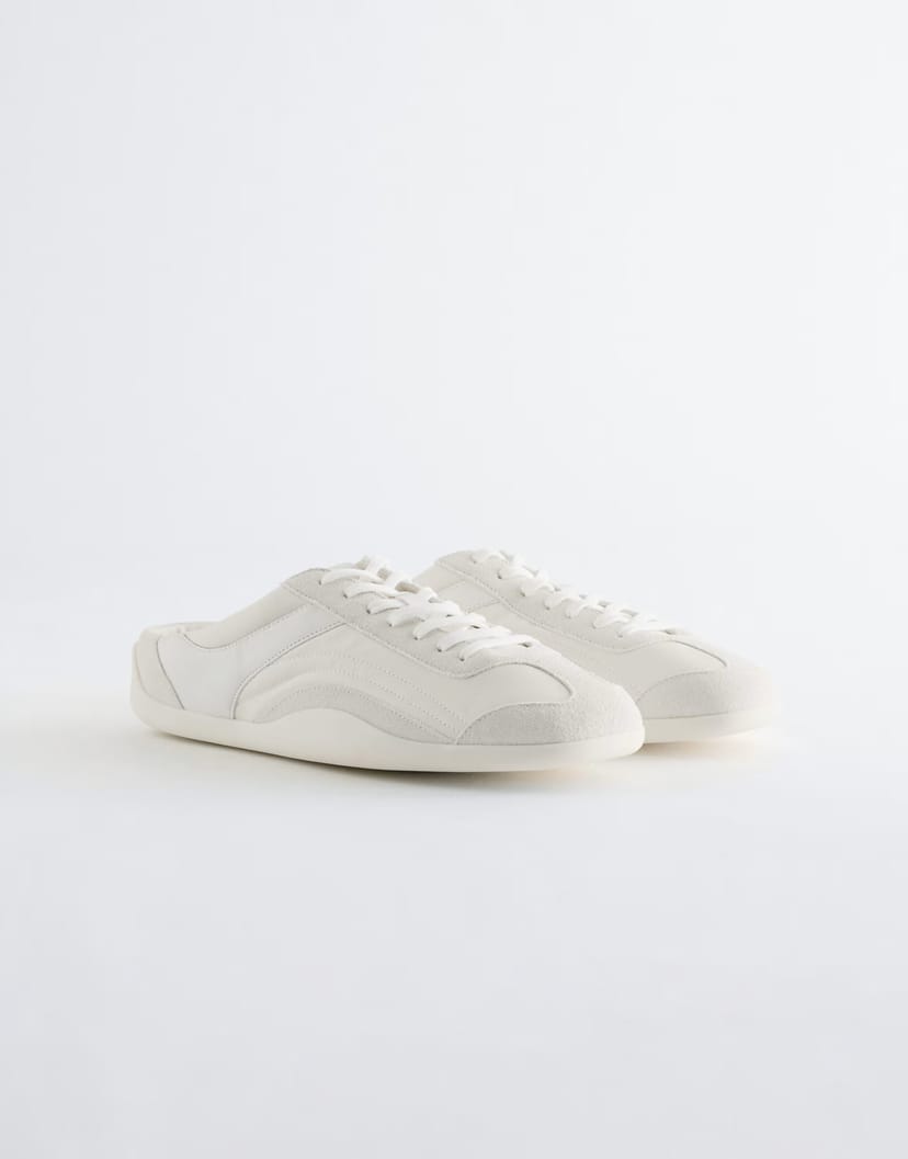 ASOS & Other Stories real leather mule sneaker with real suede trims in white - 1