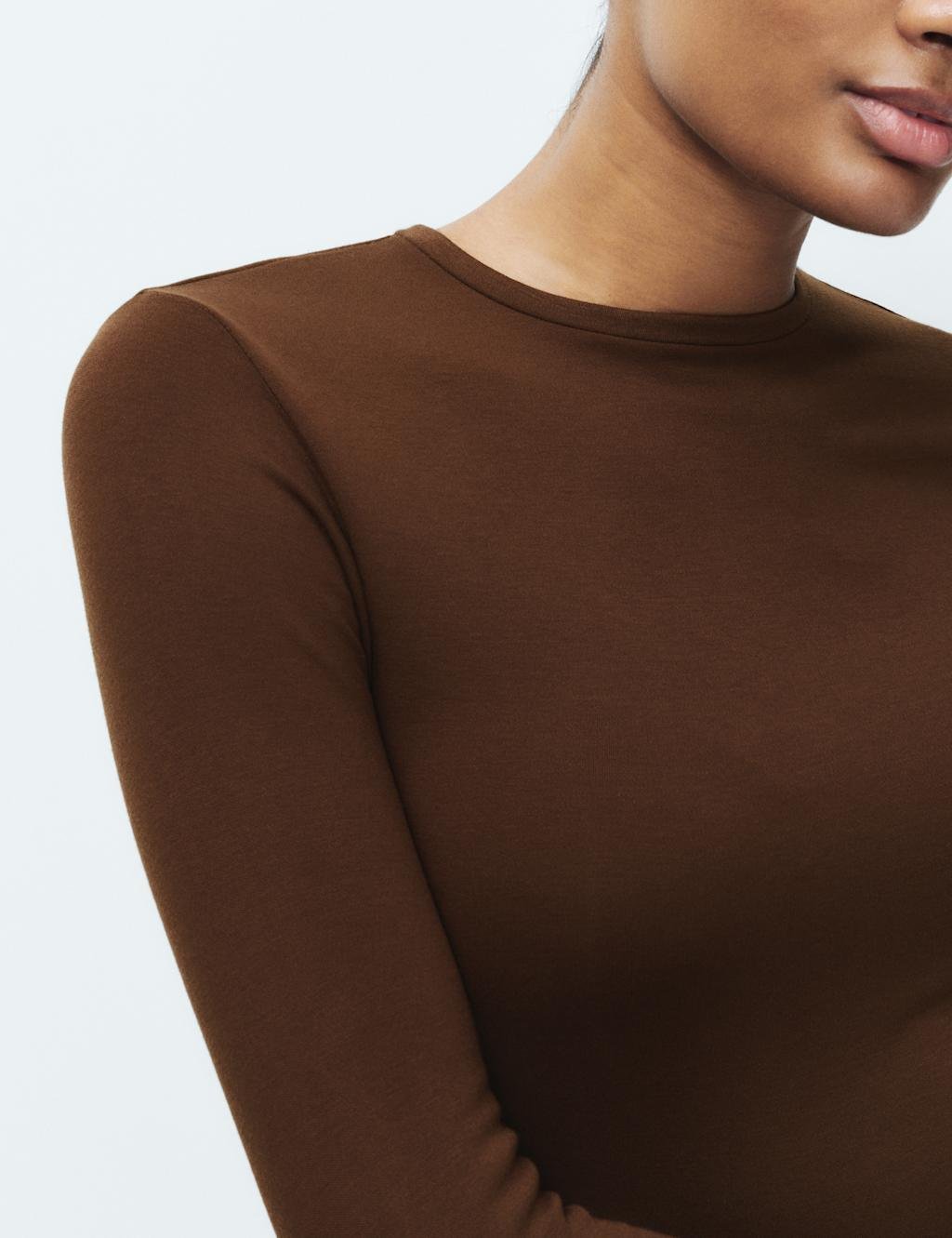 Marks & Spencer M&S Heatgen™ Medium Thermal Crew Neck Top Dark Chocolate - 3