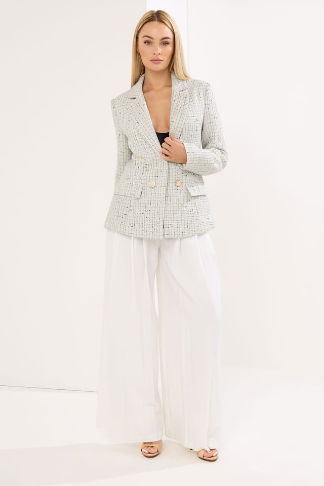 Star by Julien Macdonald Star by Julien Macdonald Women's Boucle Checked Blazer in White - 3