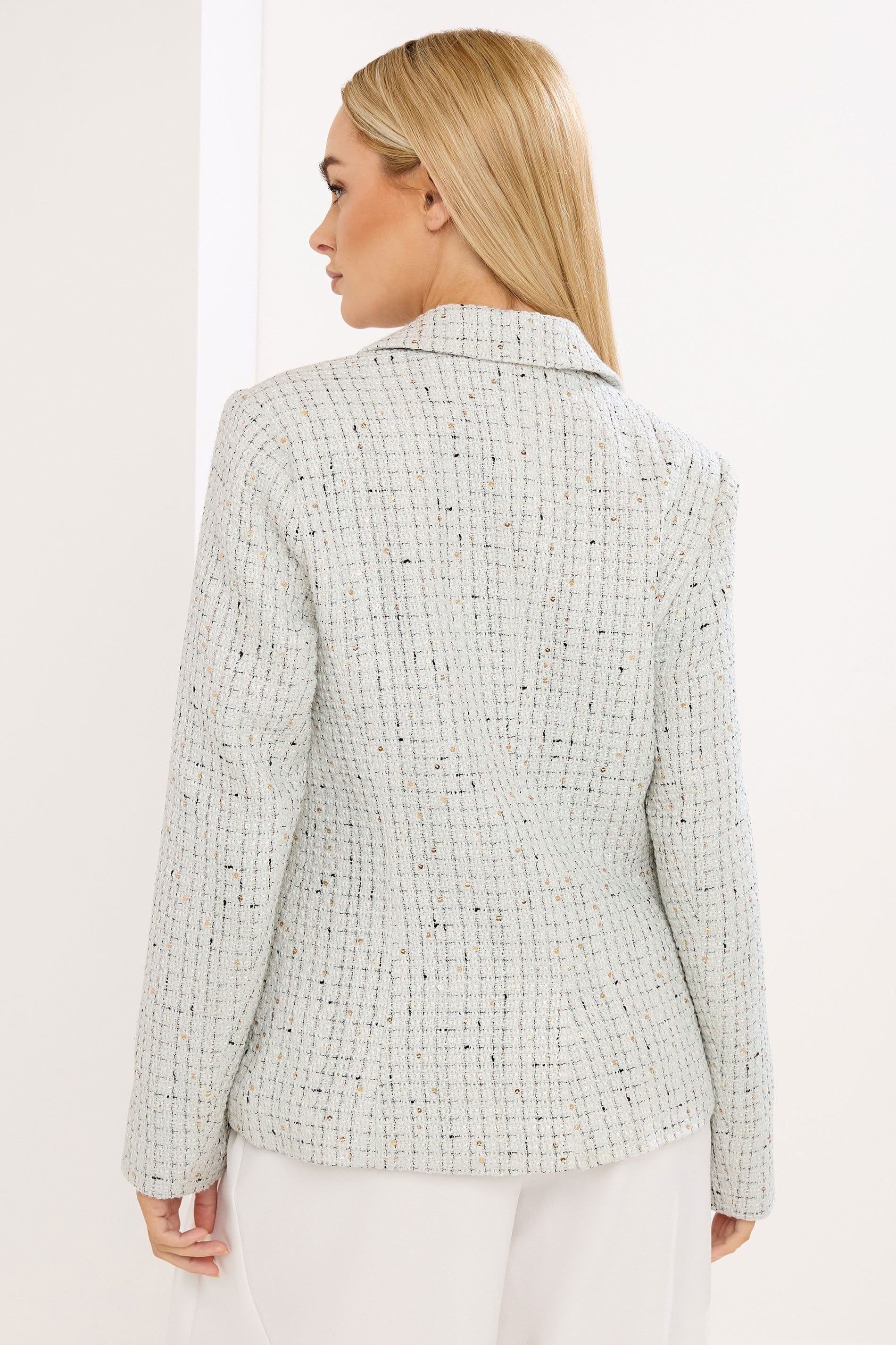 Star by Julien Macdonald Star by Julien Macdonald Women's Boucle Checked Blazer in White - 4