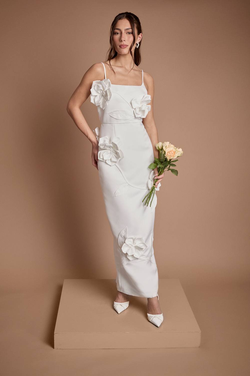 Coast Coast Women's Corsage Pencil Wedding Dress in Ivory - 2