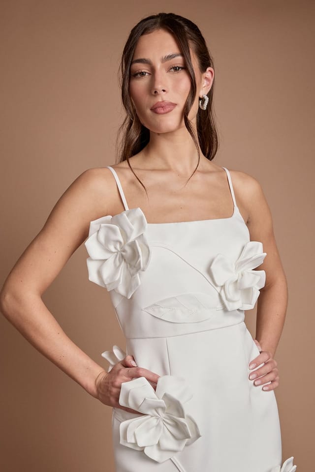 Coast Coast Women's Corsage Pencil Wedding Dress in Ivory - 2