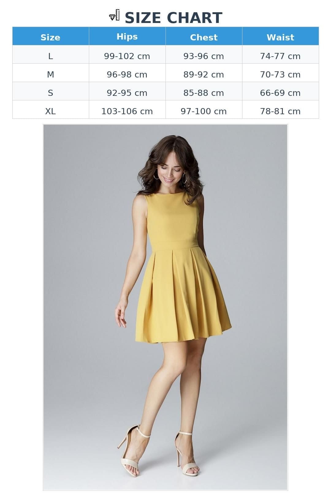 Love Lace Love Lace Women's Cocktail Sleeveless Low Neck Flared Folds Dress in Yellow - 4