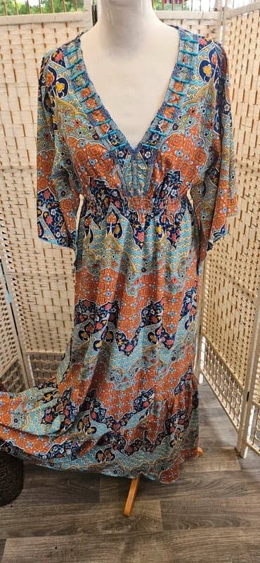 Wallis Wallis boho paisley gypsy maxi summer dress size 12