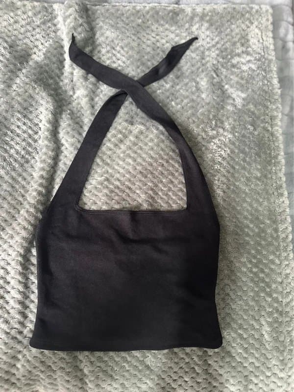 ASOS Black halter neck tie top