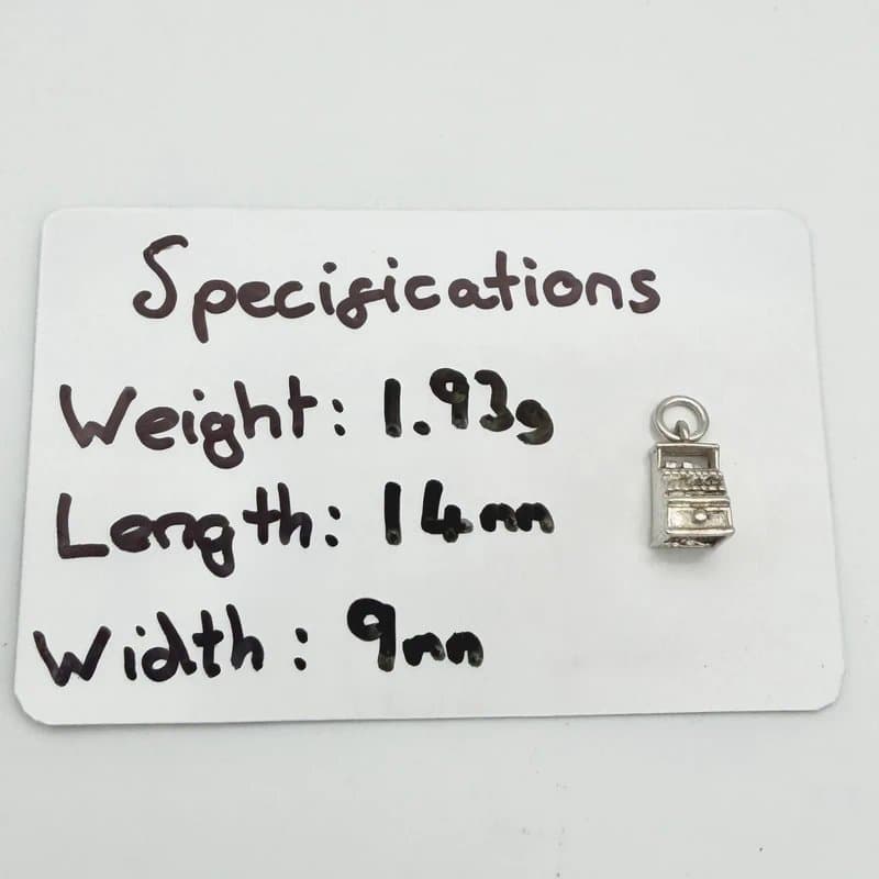 no brand Vintage 925 Sterling Silver Cash Register Charm Pendant