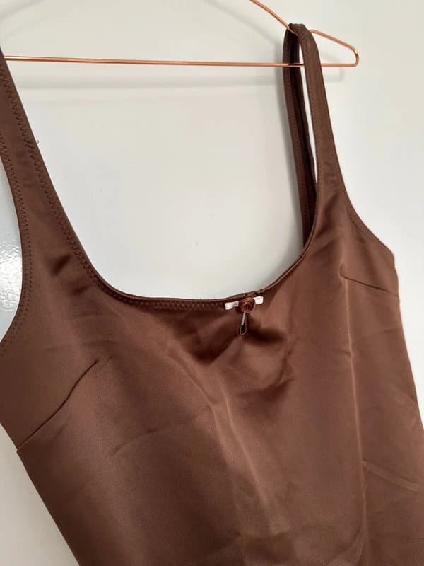 Zara Brown silk look dress