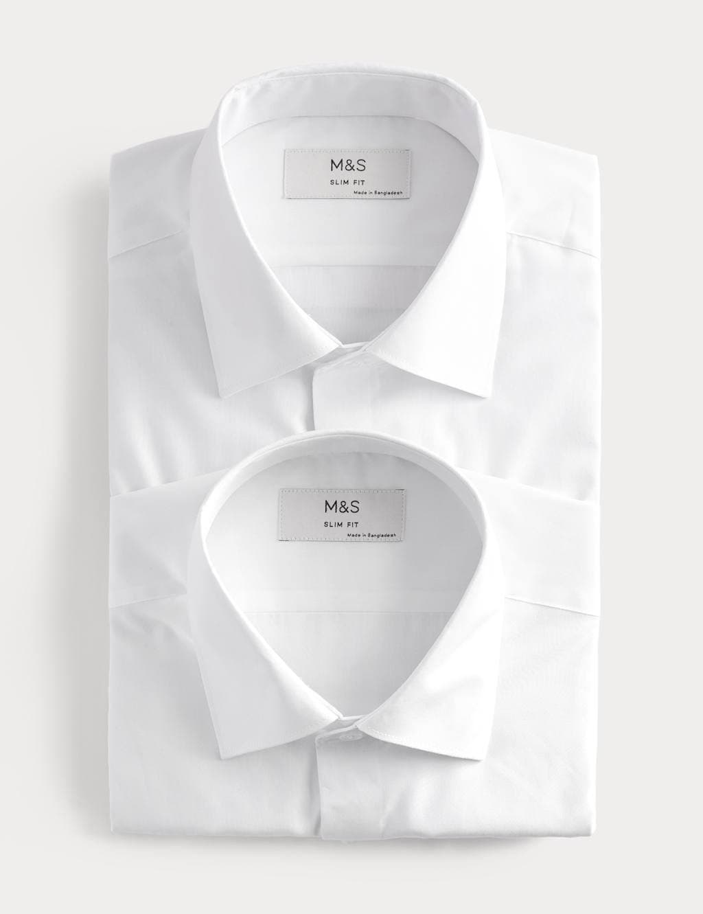 Marks & Spencer M&S 2 Pack Slim Fit Easy Iron Shirts White