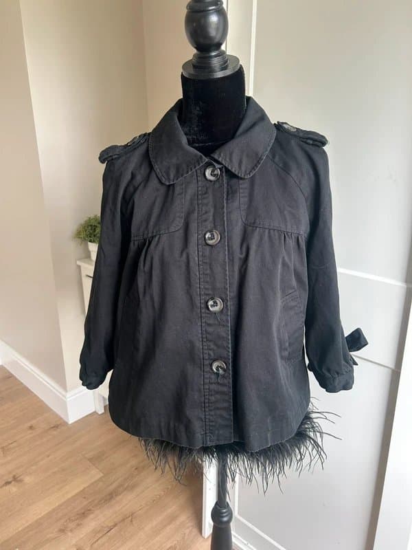 Atmosphere Atmosphere Black Trench Peacoat Collar Jacket Size 18Oversized Military Coat