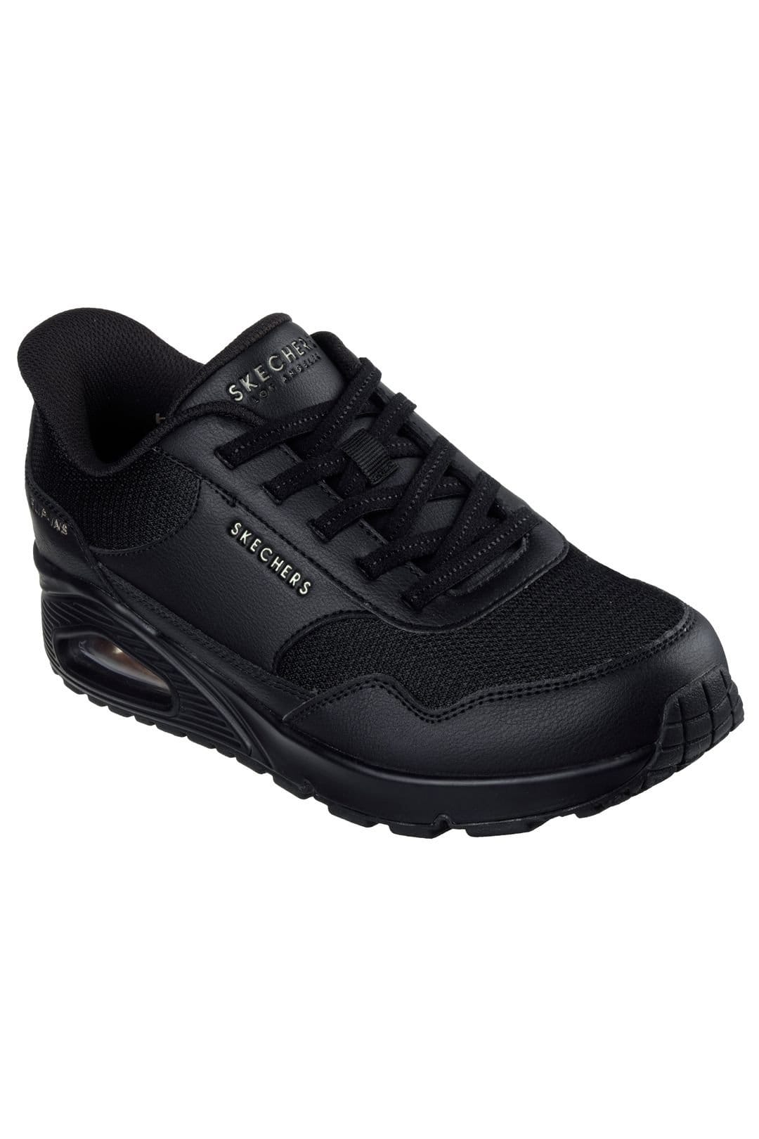 Skechers Skechers Women's UNO Slip-Ins Duraleather & Mesh Trainers Black - 4