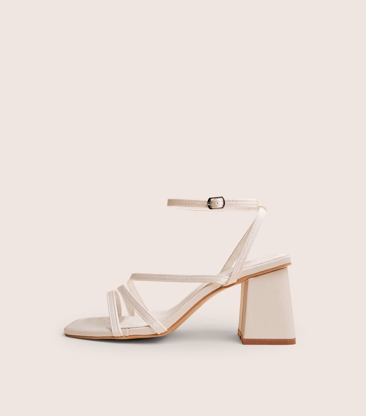 Public Desire Public Desire White Faux Leather Strappy Sandals