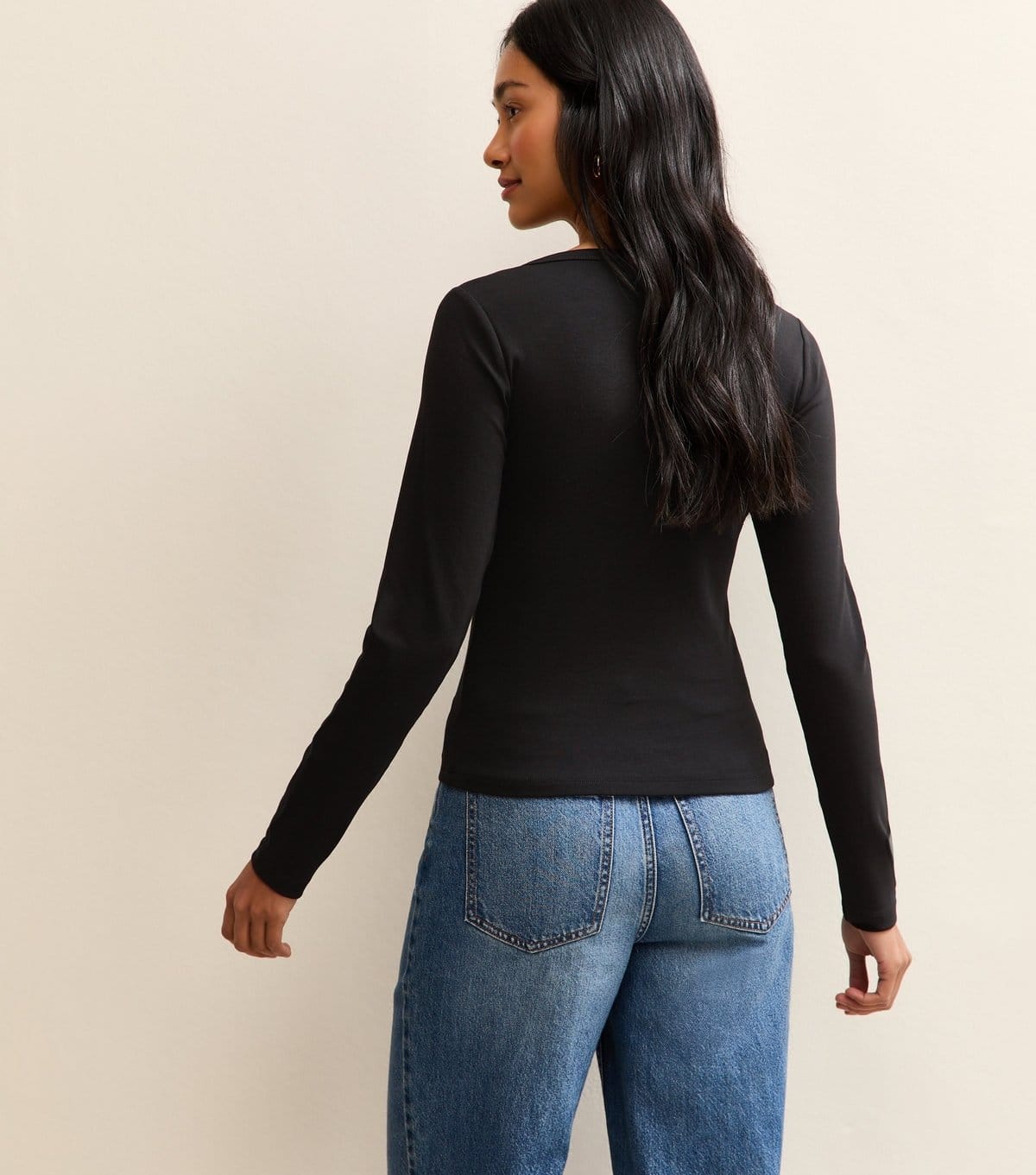 New Look Women's Black Long Sleeve Henley Top New Look - 4