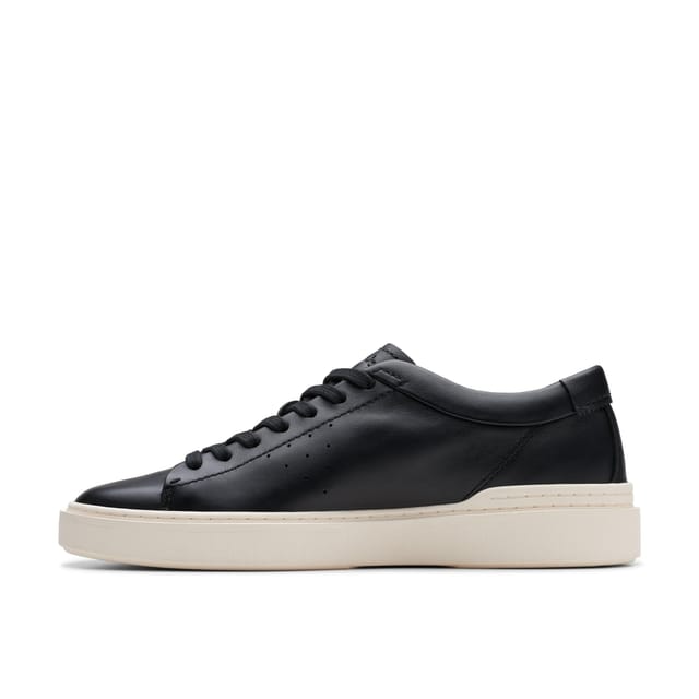 Clarks Clarks Men's Craft Swift Black Leather Trainers, Lace Up - 2