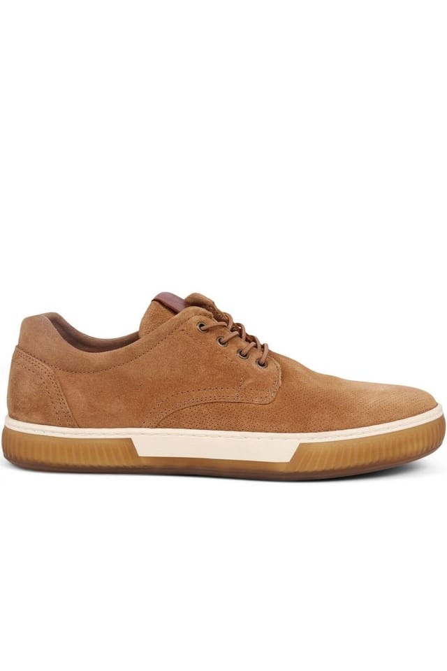 Jones Bootmaker Jones Bootmaker Men's Seaford Suede Trainers in Tan - 2