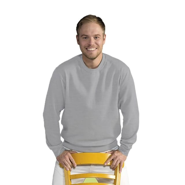 SG SG Men's Long Sleeve Crew Neck Sweatshirt Top in Light Grey - 2
