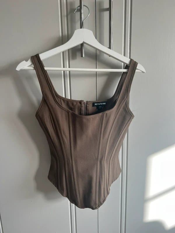PrettyLittleThing PLT brown corset top