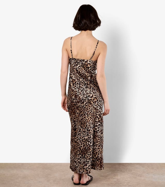 Apricot Women's Brown Leopard Print Textured Slip Dress Apricot New Look - 3