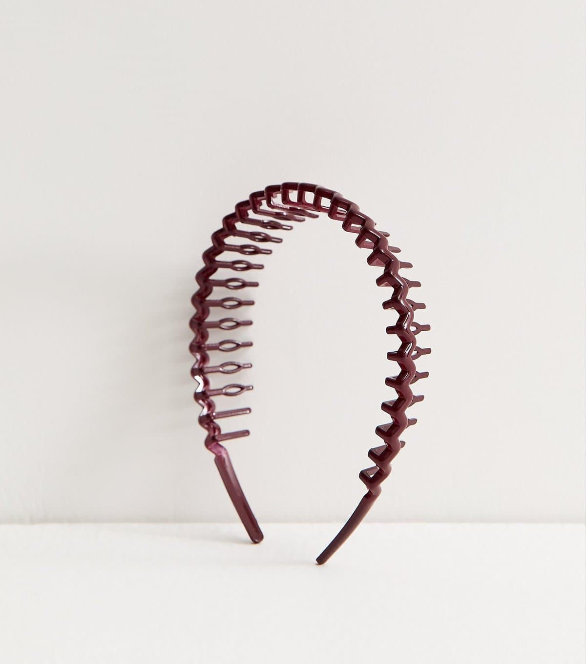 New Look Dark Burgundy Squiggly Comb Headband New Look