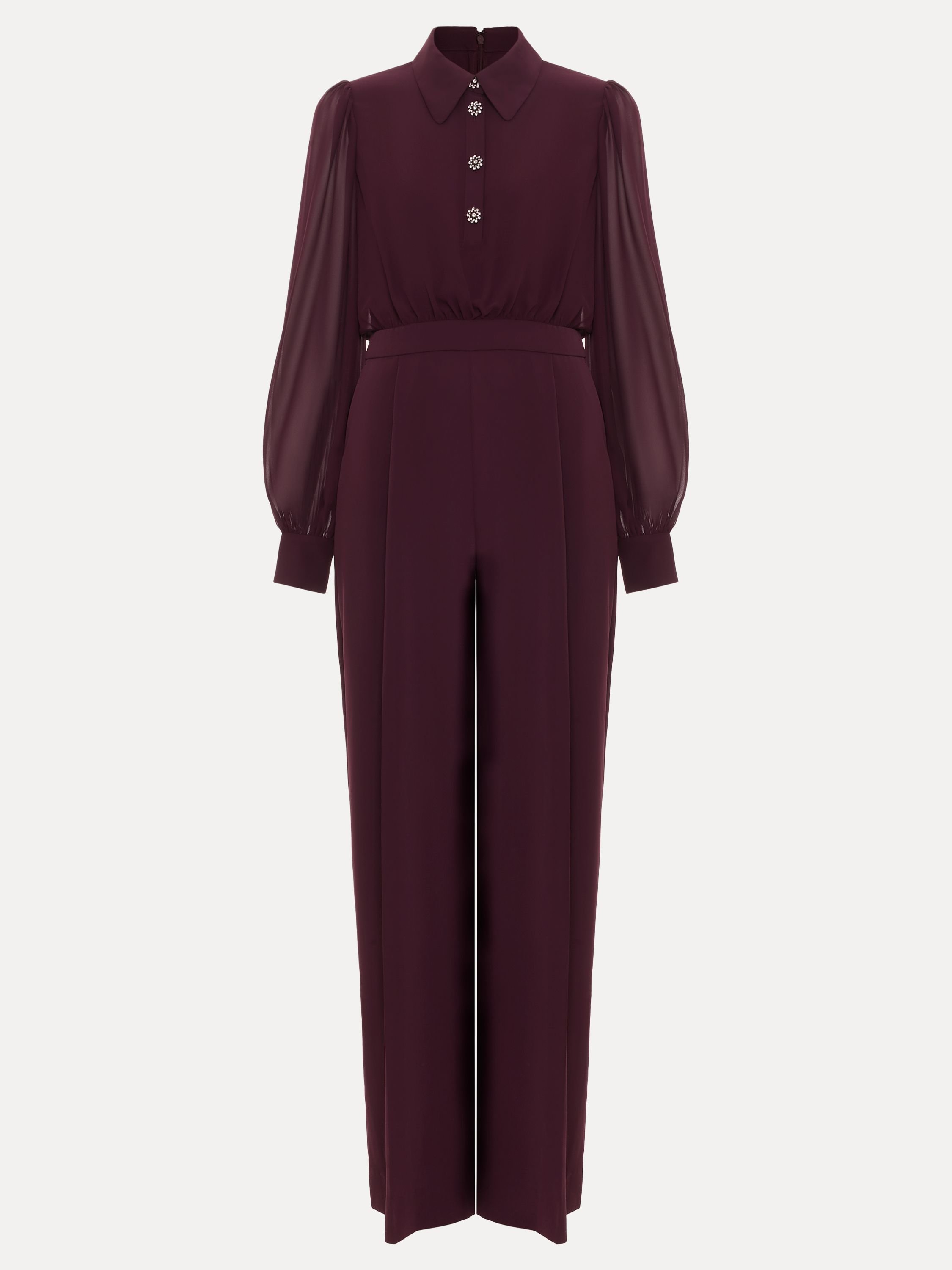 Phase Eight Phase Eight Women's Emily Diamonte Button Jumpsuit in Wine - 2