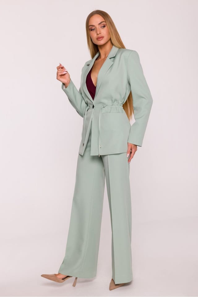 Love Lace Love Lace Women's Classic Matte Suit Wide Leg Trousers Style 216610 in Green - 2