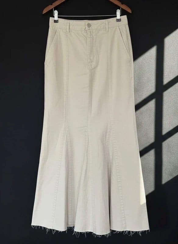 Mint Velvet * NEW * (no tags) Mint Velvet Cream Denim Maxi Skirt - Stunning - UK 12 R- Stunning - 1