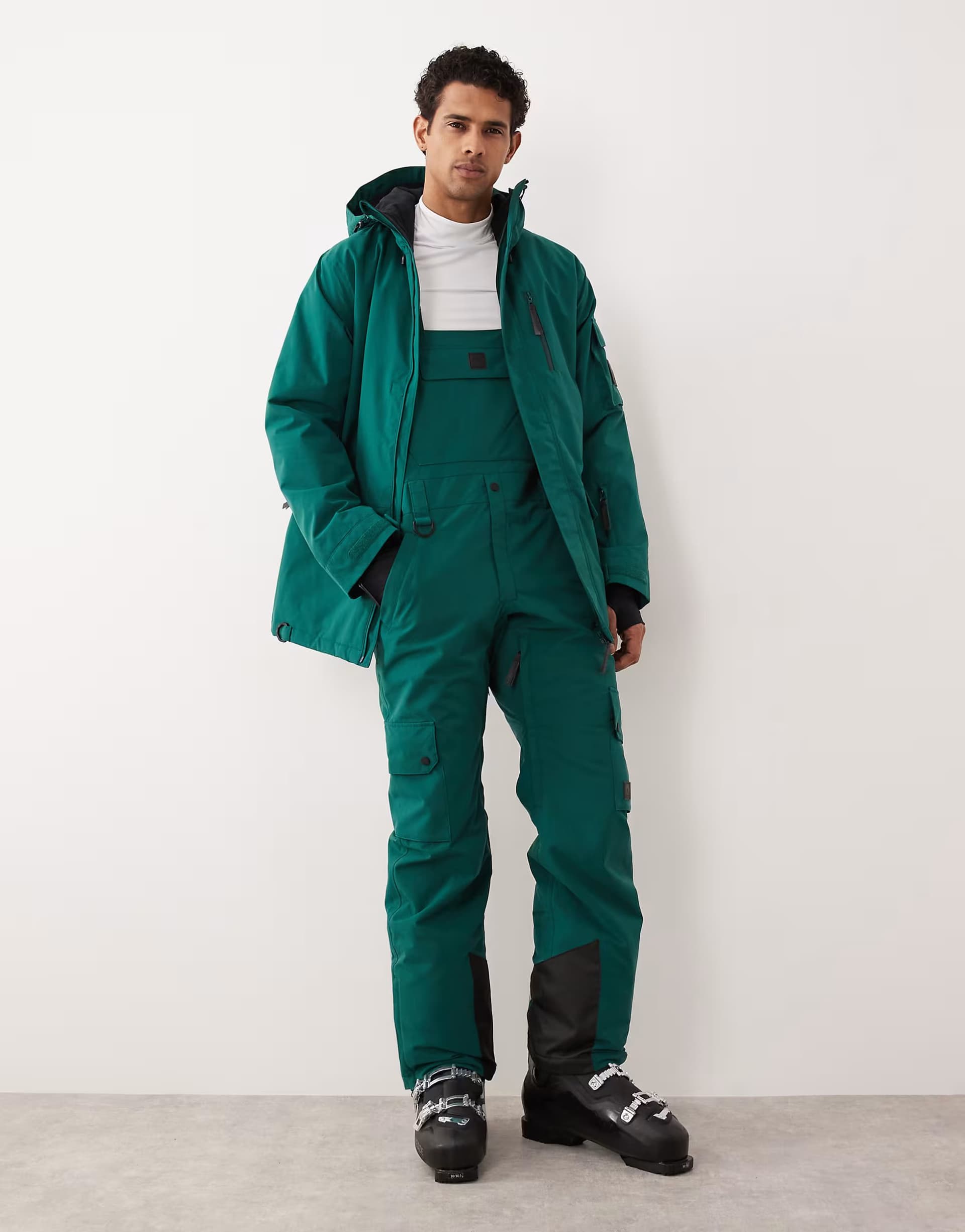 ASOS OOSC Yeh man bib pant - forest green in forest green