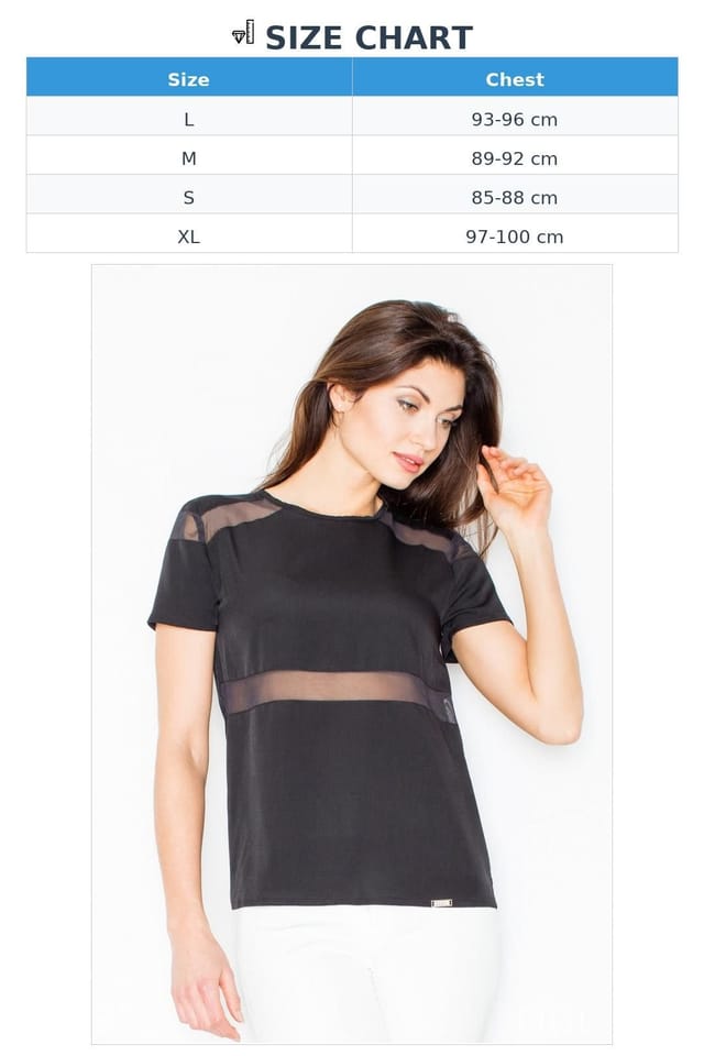 Love Lace Love Lace Women's Short Sleeve Mesh Insert Blouse With Zip in Black - 2
