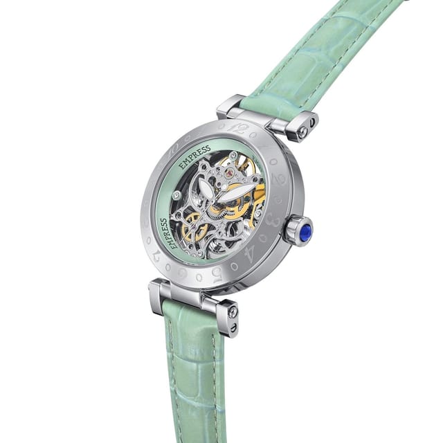 Empress Empress Women's Theodora Automatic Leather-Band Watch in Mint - 3