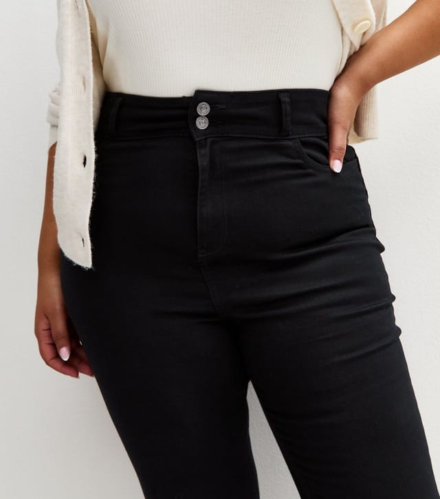 New Look Women's Plus Size Black Yazmin High Waisted Slim Leg Jeans Curves New Look - 2
