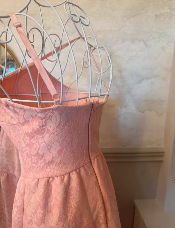 ASOS Blush Pink Lace Midi Dress