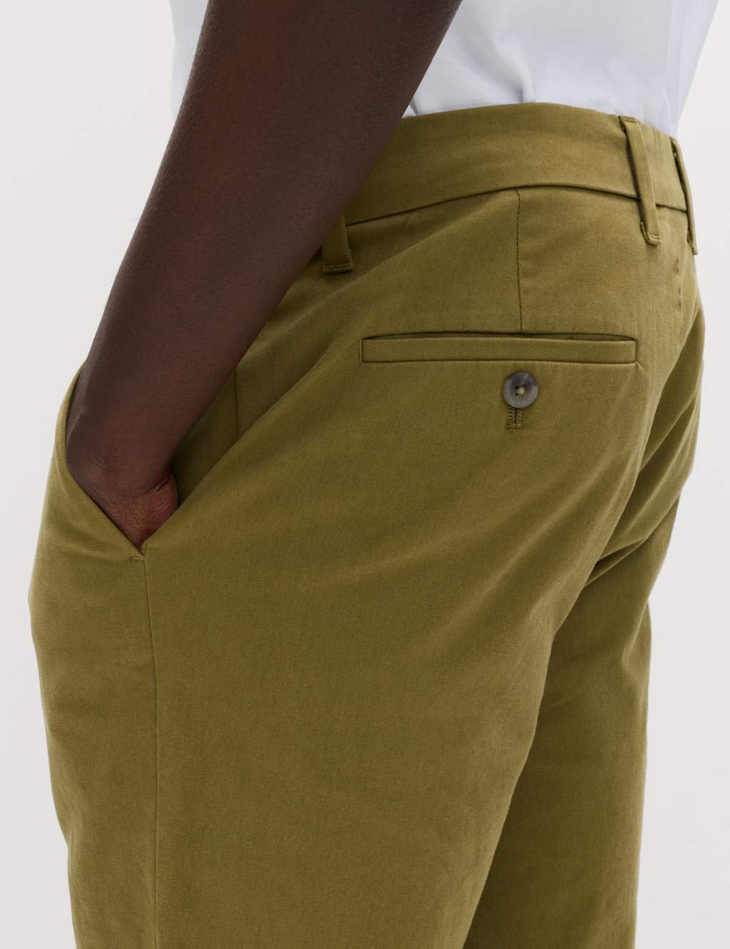 Marks & Spencer M&S Slim Fit Cotton Rich Stretch Chinos Olive - 4