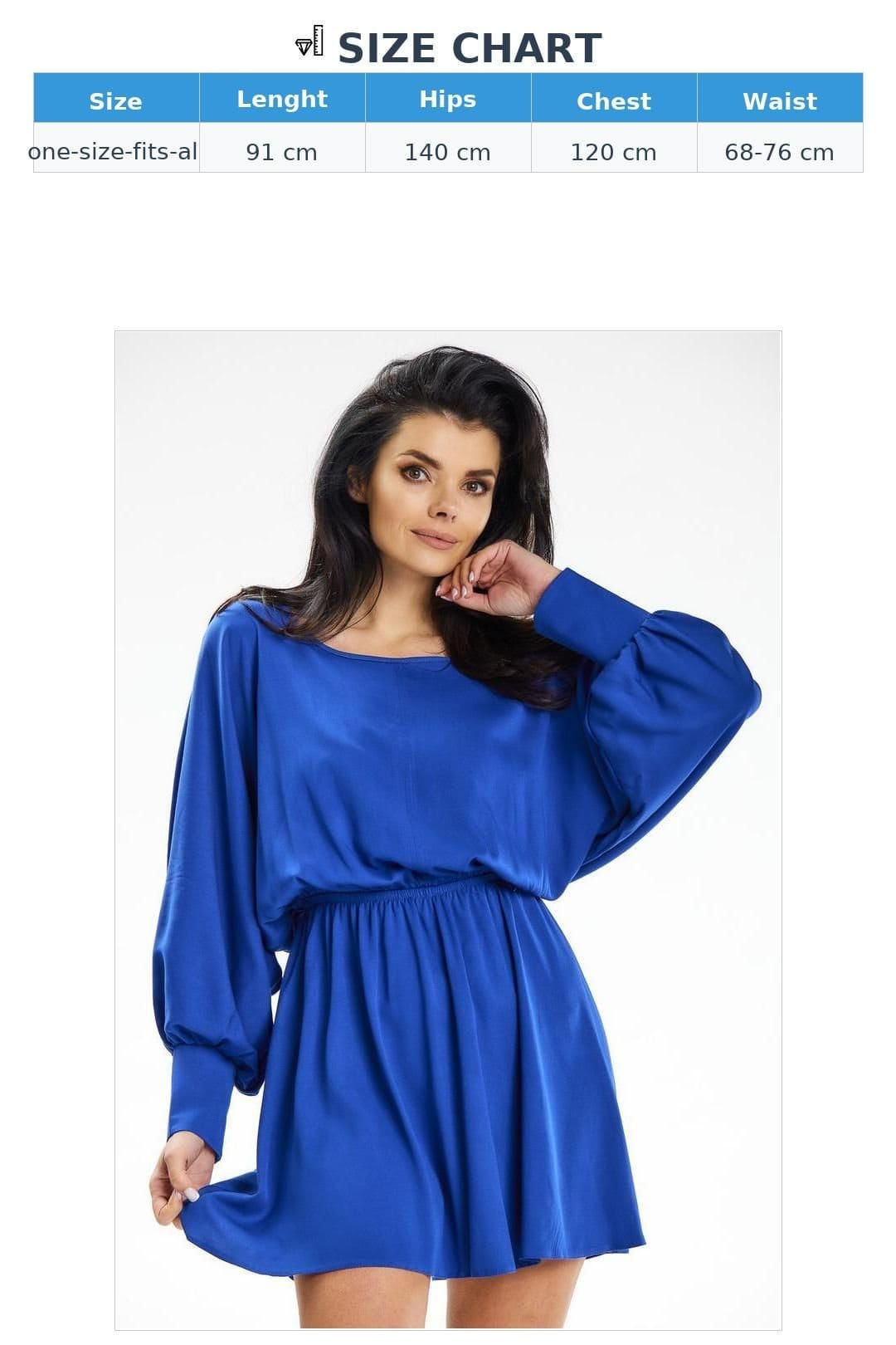 Love Lace Love Lace Women's Kimono Sleeve Mini Dress with Elastic Waist in Blue - 4