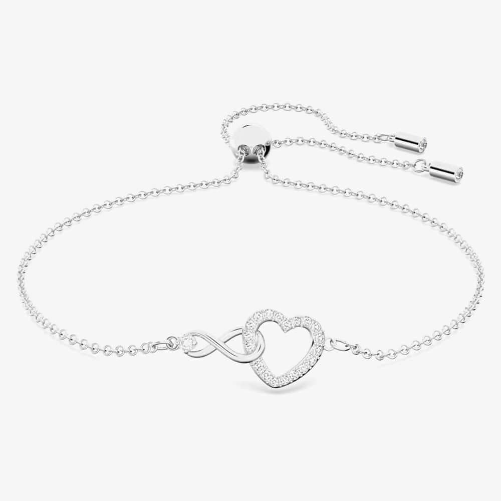 Swarovski Swarovski Women's Infinity Heart White Crystal Toggle Bracelet 5524421 M