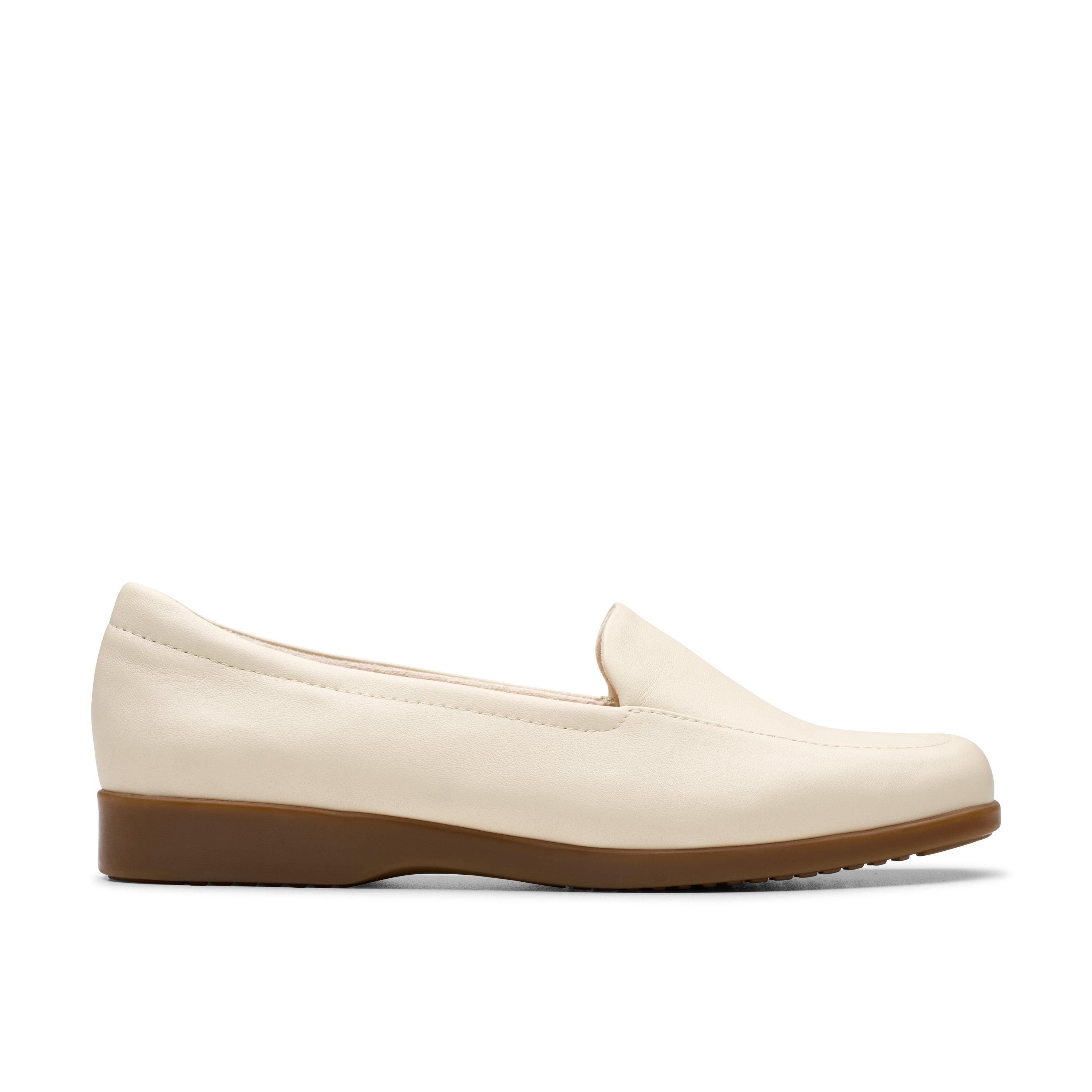 Clarks Clarks Women's Georgia Cream Leather Slip Ons in White - 2