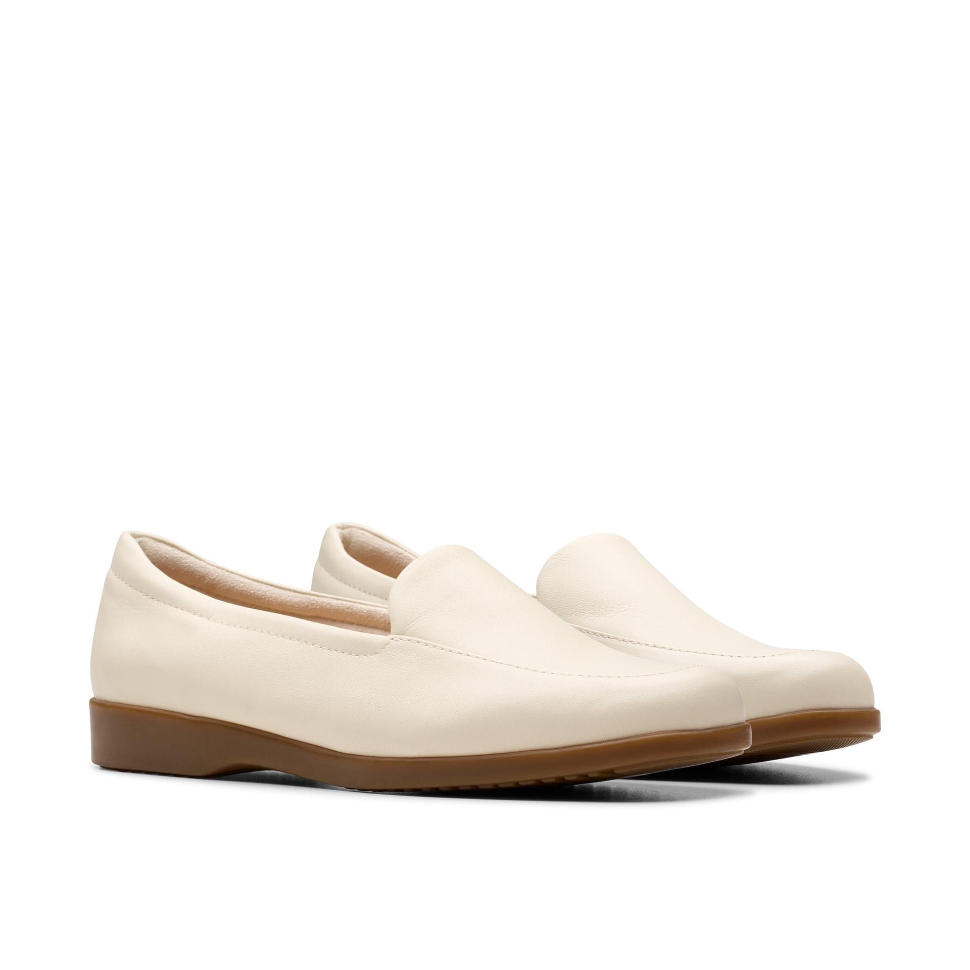 Clarks Clarks Women's Georgia Cream Leather Slip Ons in White - 4