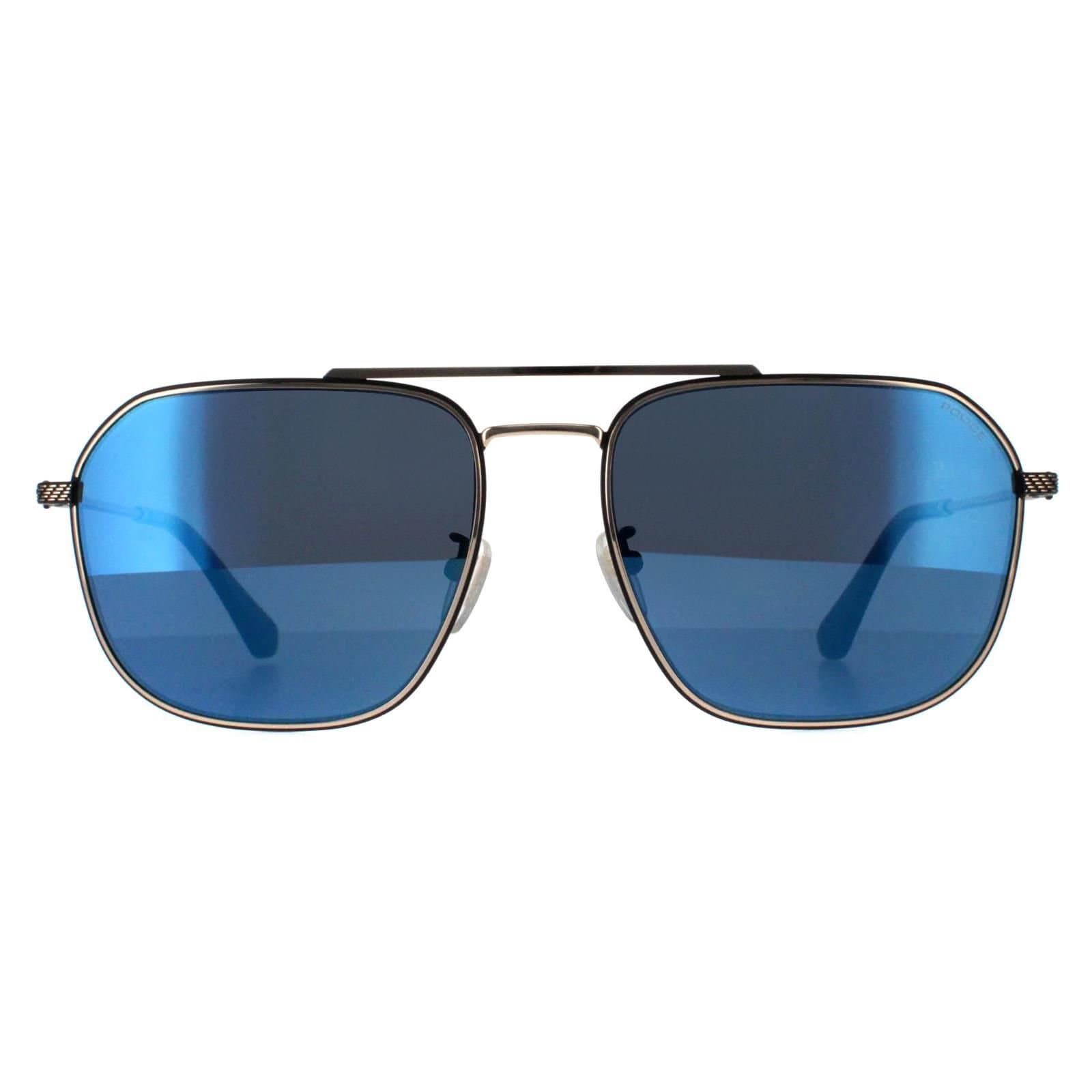 Police Police Men's Aviator Shiny Pink Gold Smoke Mirror Blue SPLF64 Octane 1