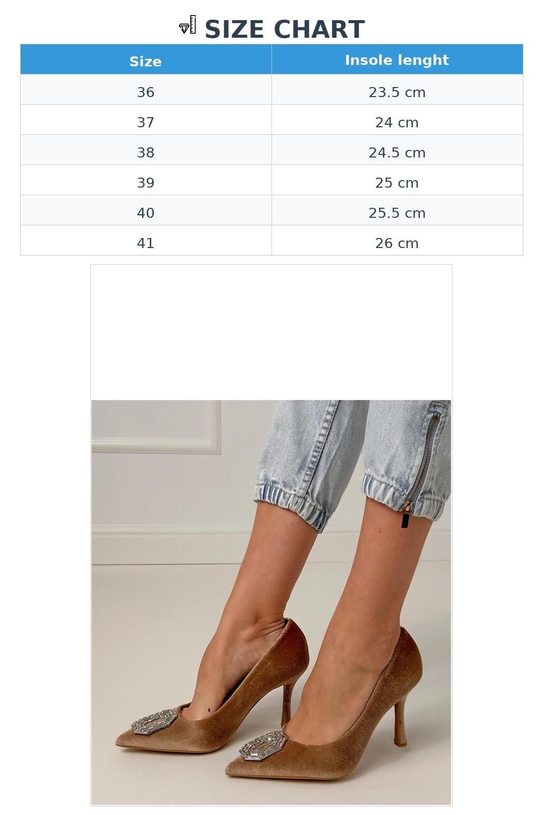 Love Lace Love Lace Women's Elegant Zirconia Fabric Slip On High Heels with Pointed Toe in Brown - 4