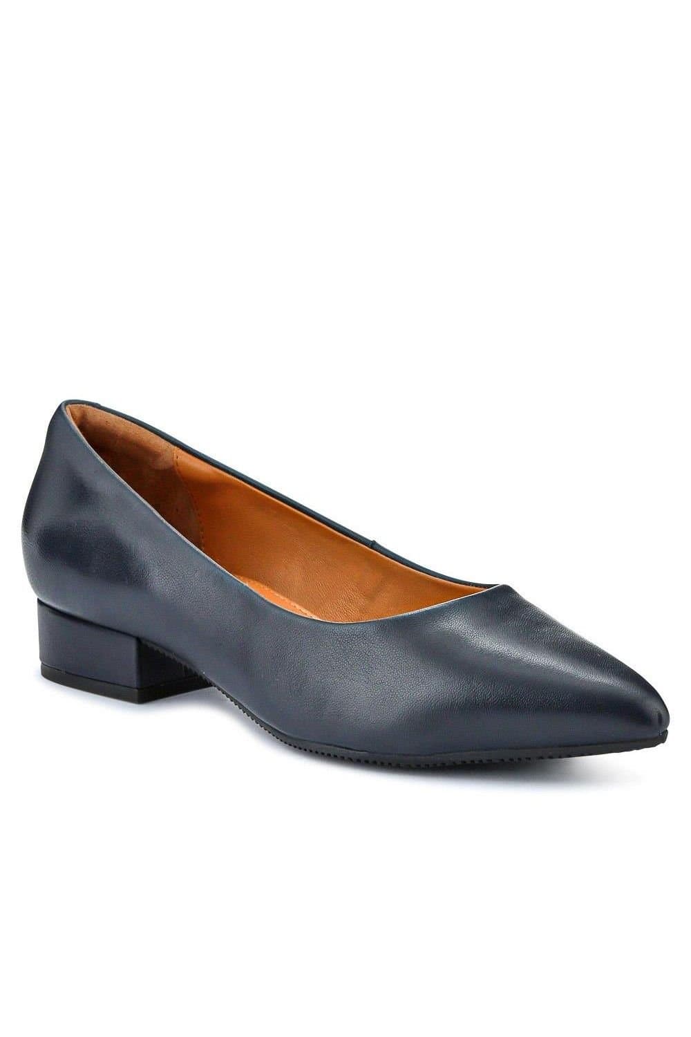 Jones Bootmaker Jones Bootmaker Women's Sunstone Wide Leather Court Shoes in Navy